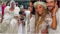 Sabrina Sato usou dois vestidos e entrou com Zoe em casamento; veja