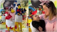 Viih Tube e Eliezer se vestem de Margarida e Pato Donald em mesversário do filho