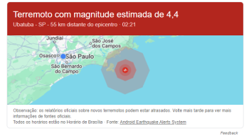 O aviso, que veio por meio do sistema de alertas do Android, também recomendou medidas de segurança; Defesas civis negaram ocorrência