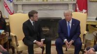 Macron interrompe e corrige Trump em fala sobre assistência europeia à Ucrânia