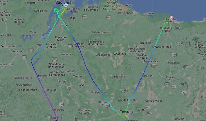 Avião da Azul tentou pousar em São Luís e em Teresina, mas não conseguiu por causa do mau tempo; aterrissagem ocorreu em Parnaíba (PI)