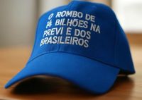 Flávio Bolsonaro provoca perda da Previ com boné: "Rombo é dos brasileiros"