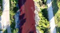 Rio da Argentina fica vermelho "sangue" e assusta moradores