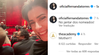 "Ela é mãe": Academia repete comentário em post de Fernanda Torres