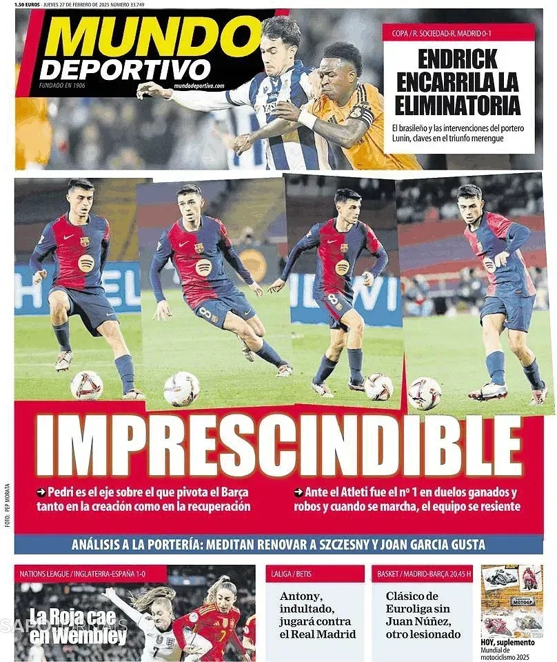 Capa do jornal Mundo Deportivo desta quinta-feira (27)