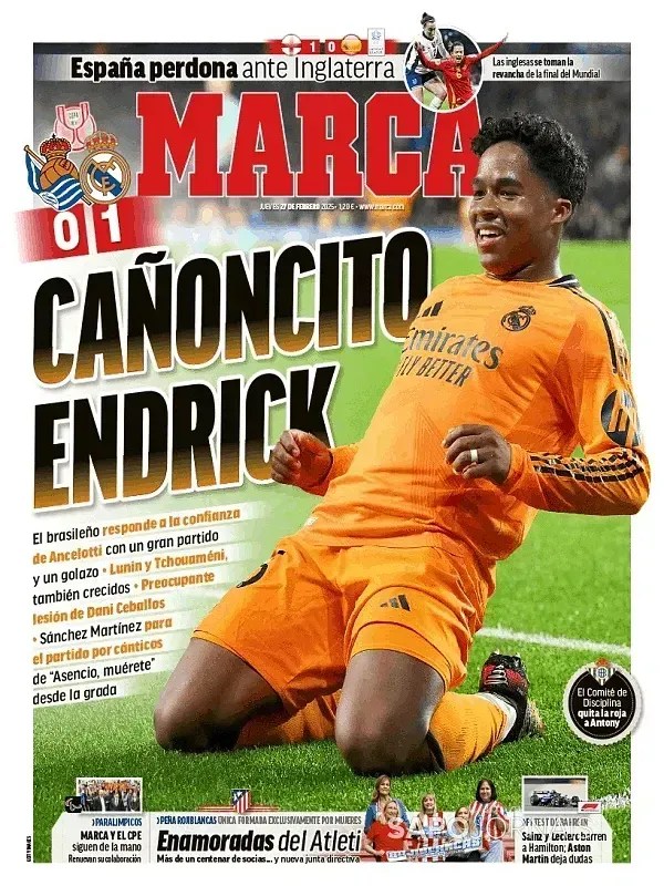 Capa do jornal Marca desta quinta-feira (27)