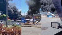 Incêndio atinge garagem de ônibus escolar no interior de SP; veja vídeo