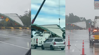 Segundo a SPMar, motorista perdeu a direção ao mudar de faixa; ninguém ficou ferido