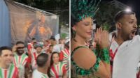 Paolla Oliveira se emociona ao ganhar bandeira da bateria da Grande Rio