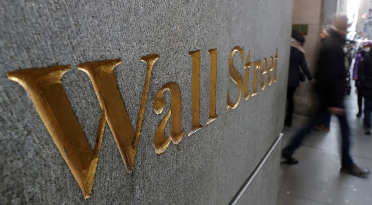 Sinal de Wall Street na bolsa de Nova York
