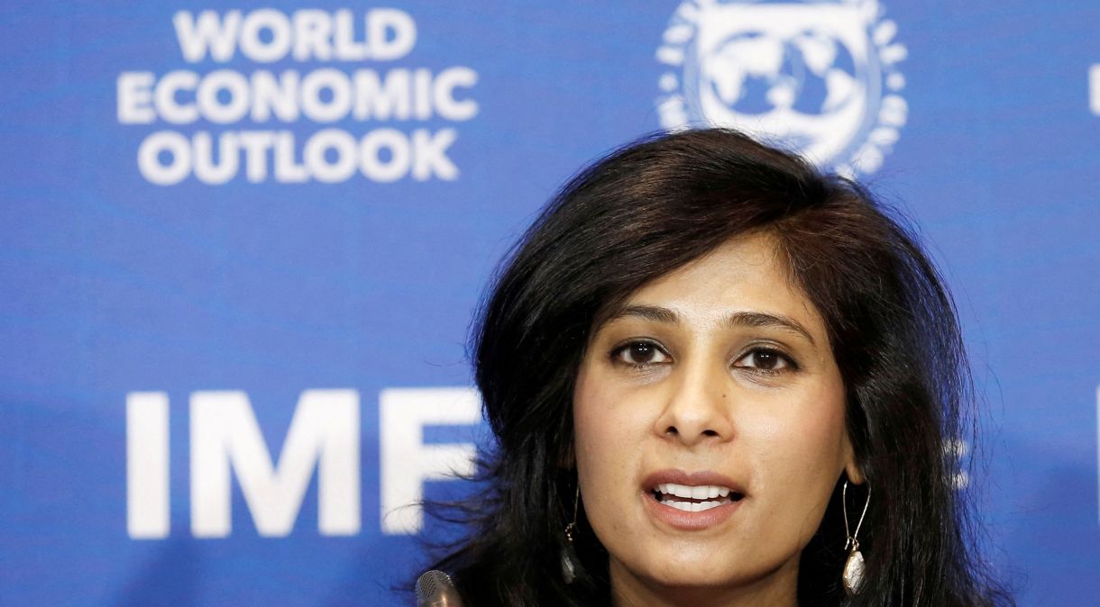 A hoje primeira vice-diretora-gerente do FMI, Gita Gopinath, fala em evento em Santiago, Chile