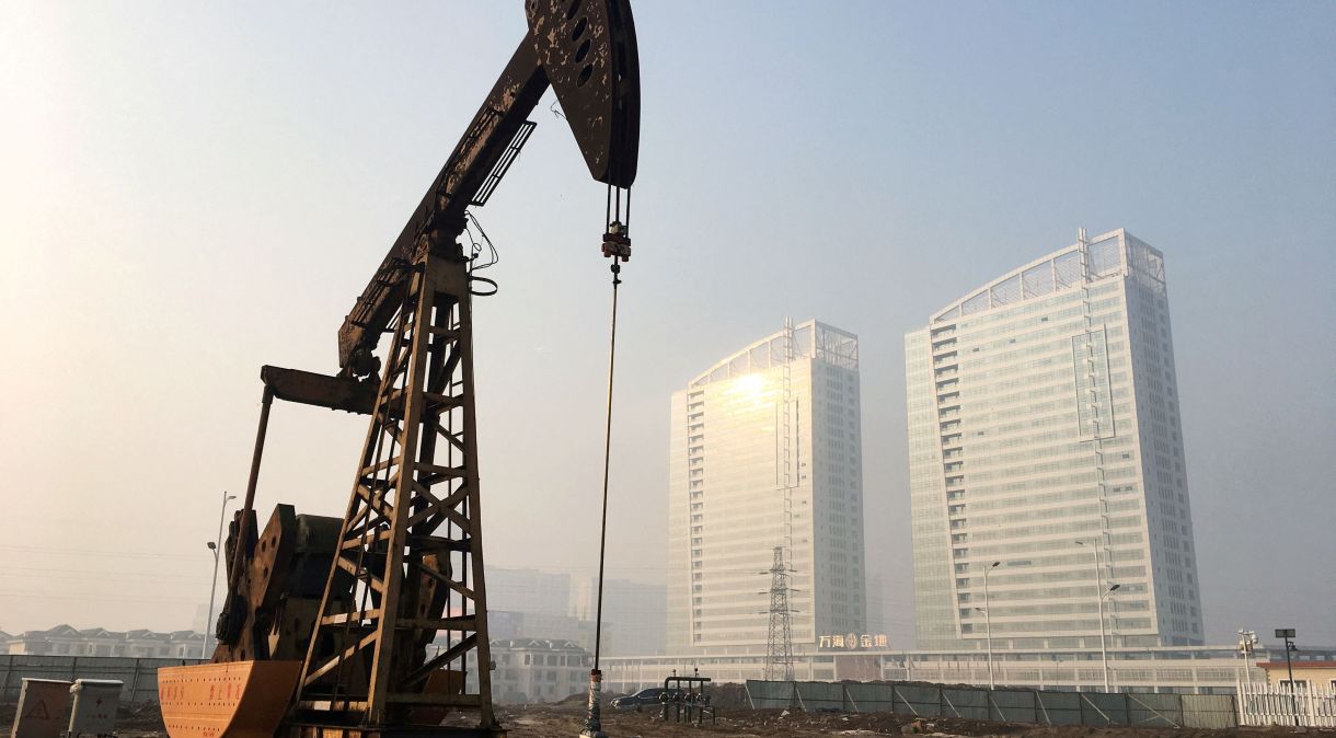 Campo de petróleo Shengli, operado pela Sinopec, em Dongying, província de Shandong, China