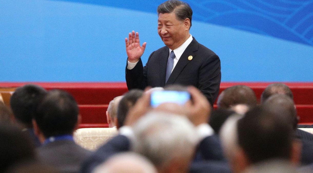 Presidente da China, Xi Jinping, durante cerimônia de abertura de fórum sobre Nova Rota da Seda em Pequim