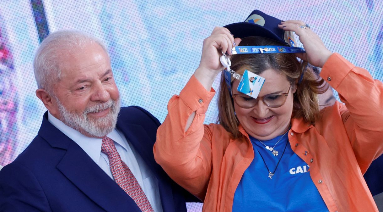 O presidente da República Luiz Inácio Lula da Silva e a ex-presidente da Caixa, Rita Serrano