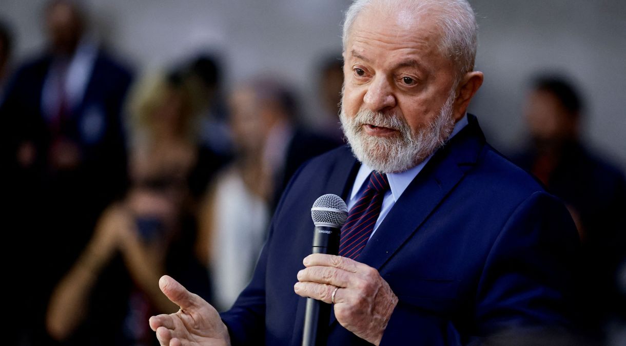 Presidente Luiz Inácio Lula da Silva durante entrevista coletiva no Palácio do Planalto