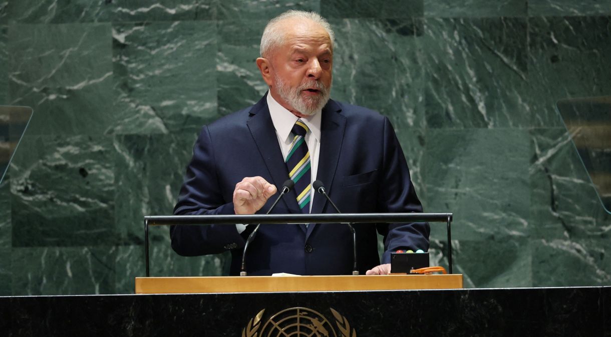 Presidente Luiz Inácio Lula da Silva (PT) em discurso na assembleia-geral da ONU.
