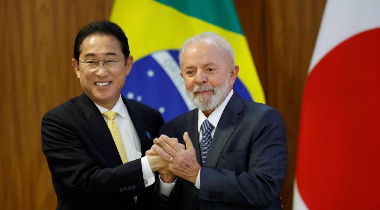 Presidente Luiz Inácio Lula da Silva recebe premiê japonês, Fumio Kishida