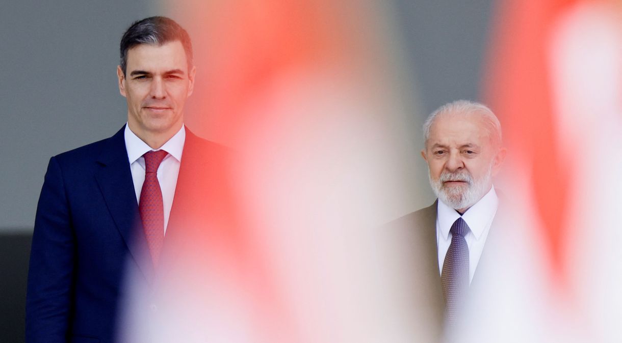 Presidente Lula e premiê da Espanha, Pedro Sánchez, no Palácio do Planalto