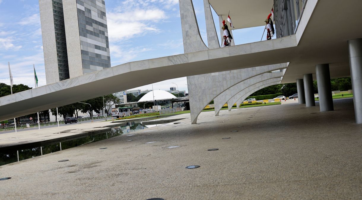 Vista geral do Congresso Nacional e Palácio do Planalto