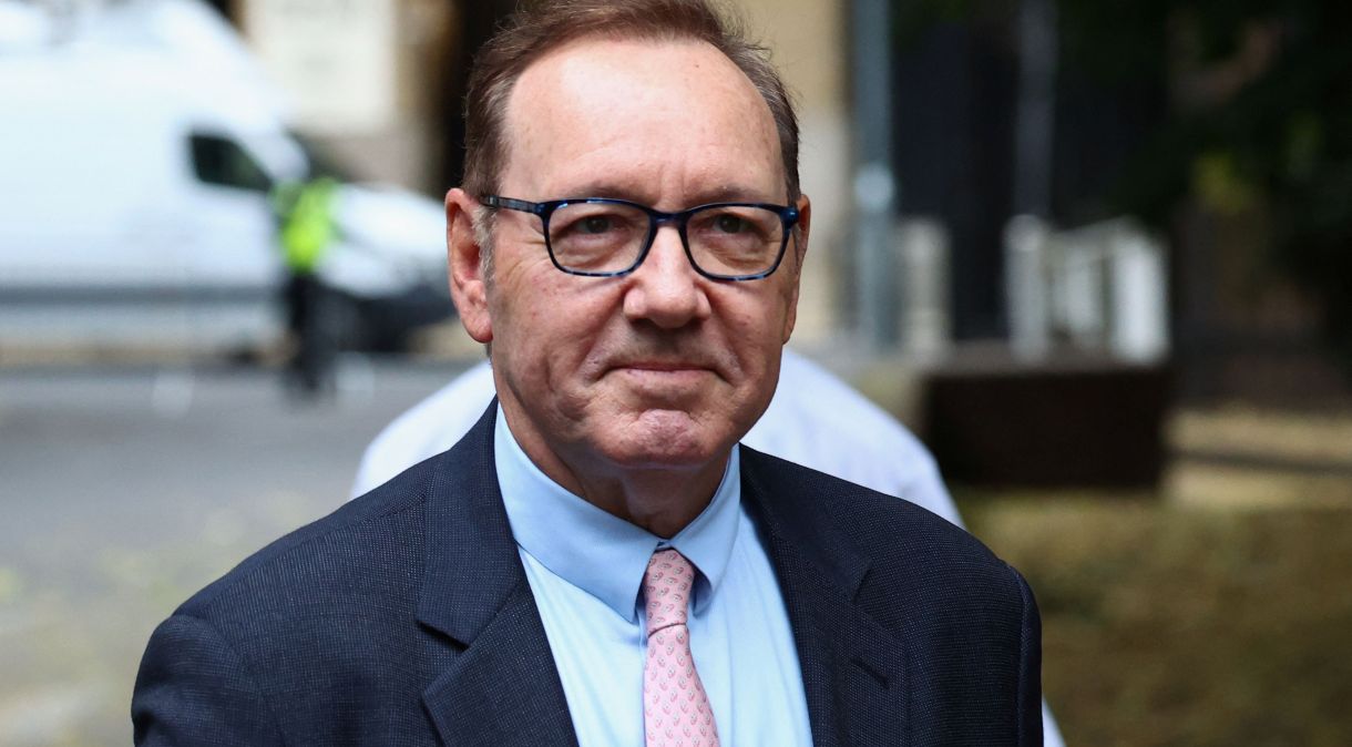 Kevin Spacey é visto em Southwark Crown Court para o início de seu julgamento por acusações de crimes sexuais, em Londres, Reino Unido