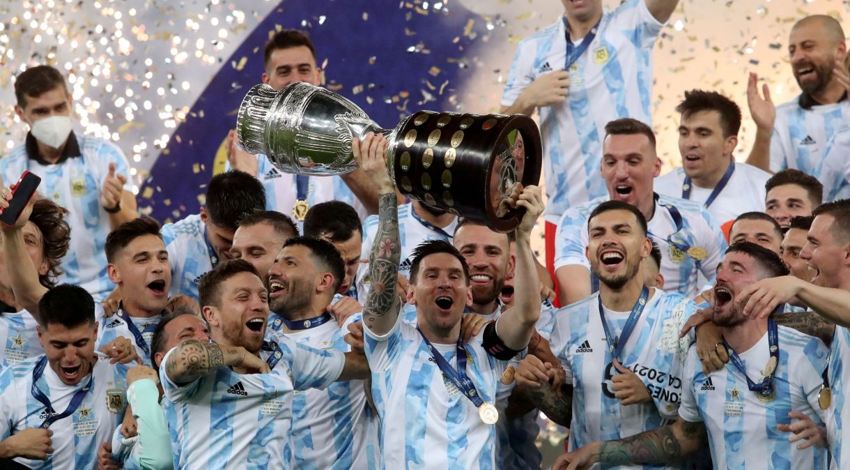 Argentina comemora título da Copa América de 2021