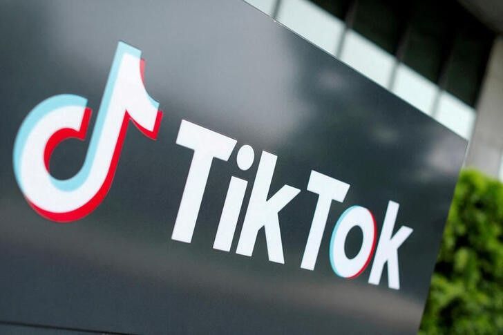 Logo do TikTok na Califórnia, EUA