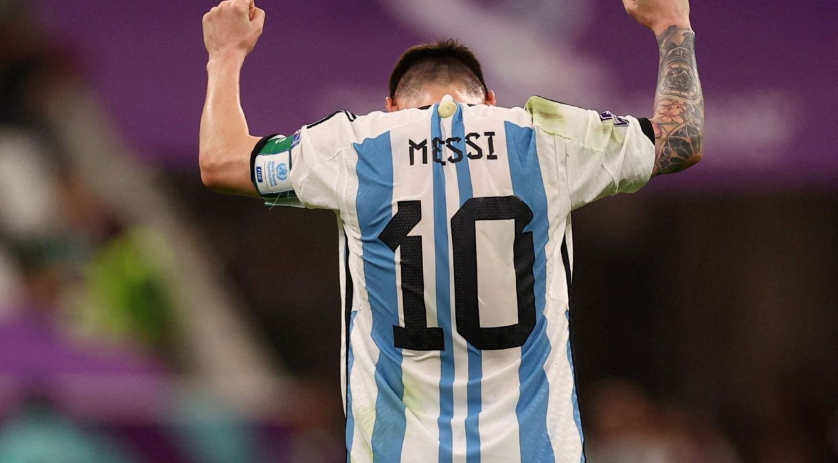Messi em jogo da Argentina pela Copa