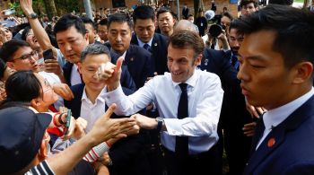 No discurso de abertura, presidente da França repetiu a mensagem de firmeza contra a Rússia que havia transmitido ao presidente chinês, Xi Jinping, no dia anterior.