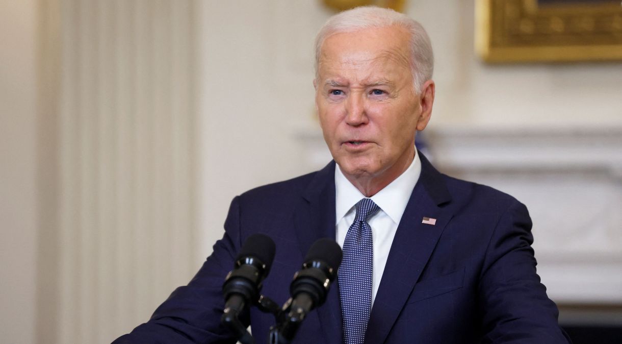 Presidente dos EUA, Joe Biden, faz pronunciamento na Casa Branca, em Washington