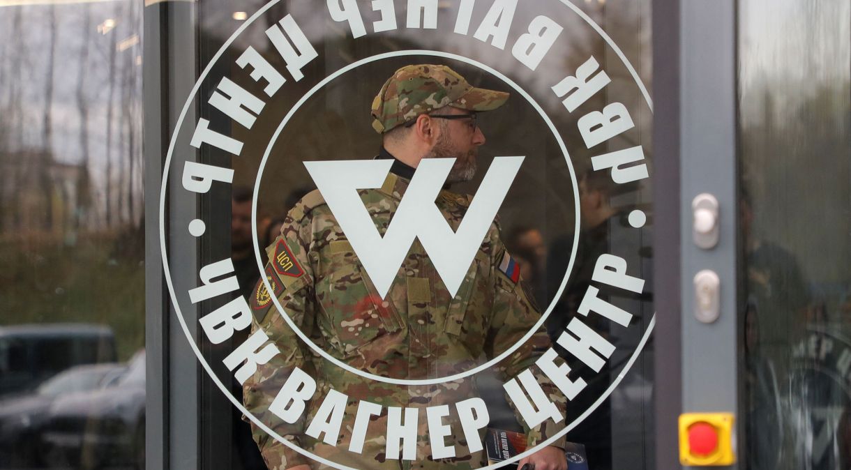Unidade da empresa privada militar russa Grupo Wagner em São Petersburgo.
