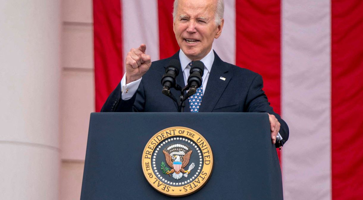 Presidente norte-americano, Joe Biden, durante cerimônia do Memorial Day