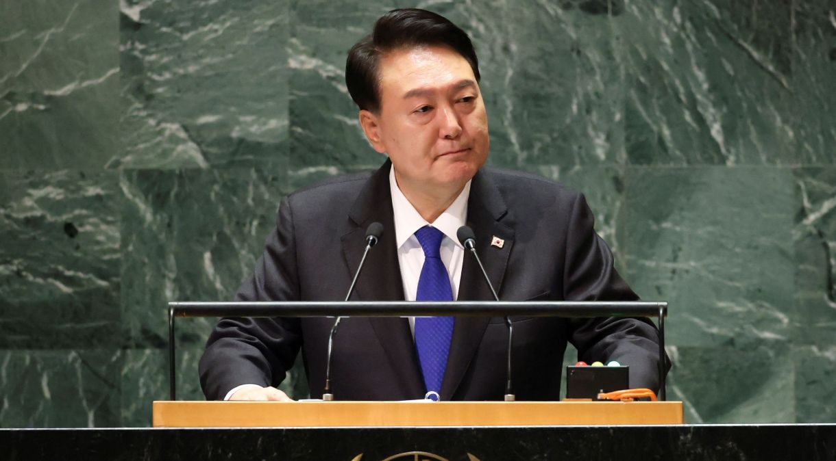 Presidente da Coreia do Sul, Yoon Suk Yeol, na Assembleia Geral da ONU