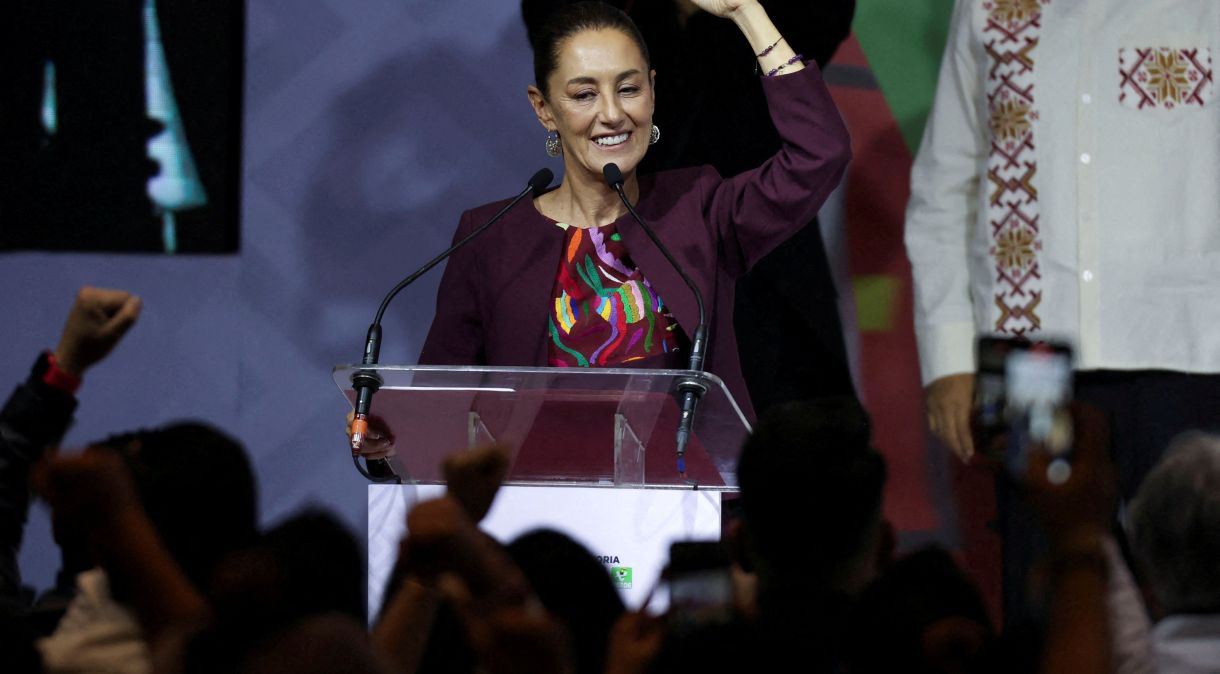 Ex-prefeita da Cidade do México e candidata do partido governista, Claudia Sheinbaum