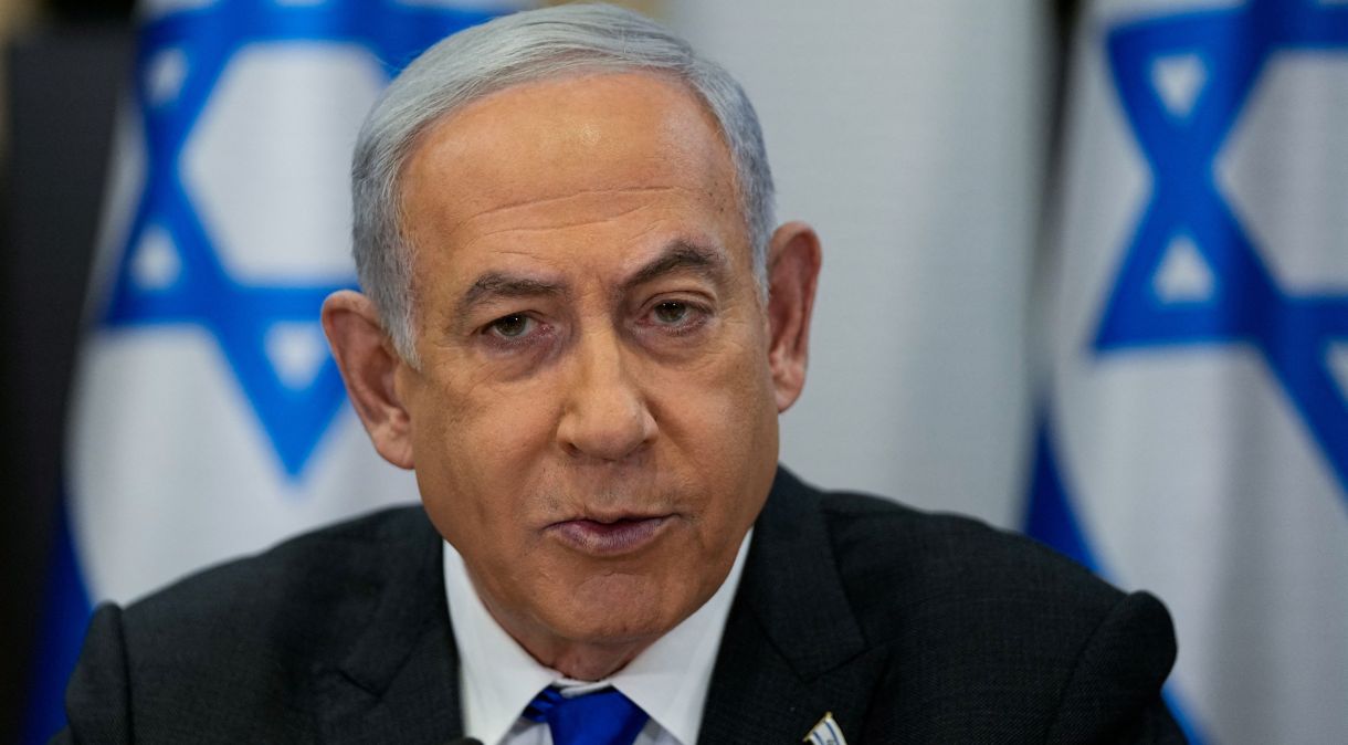 Primeiro-ministro de Israel, Benjamin Netanyahu, durante reunião em Tel Aviv
