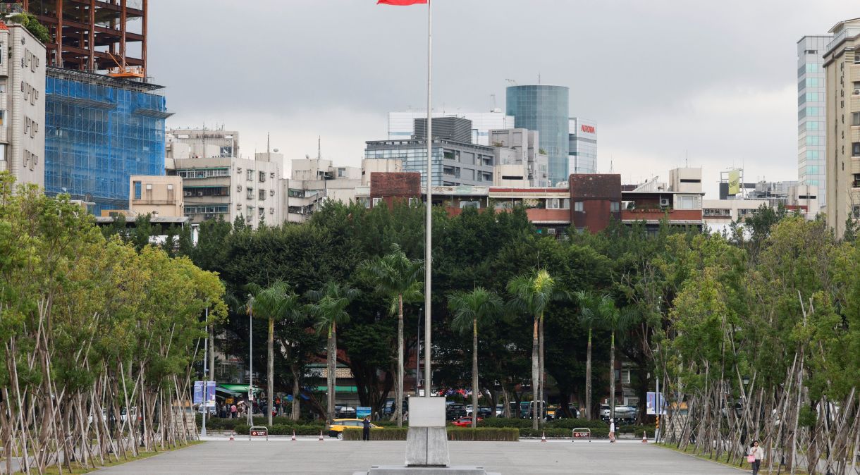 Bandeira de Taiwan em Taipé