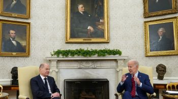 Presidente americano discutiu envio de auxílio com o chanceler alemão Olaf Scholz em Washington