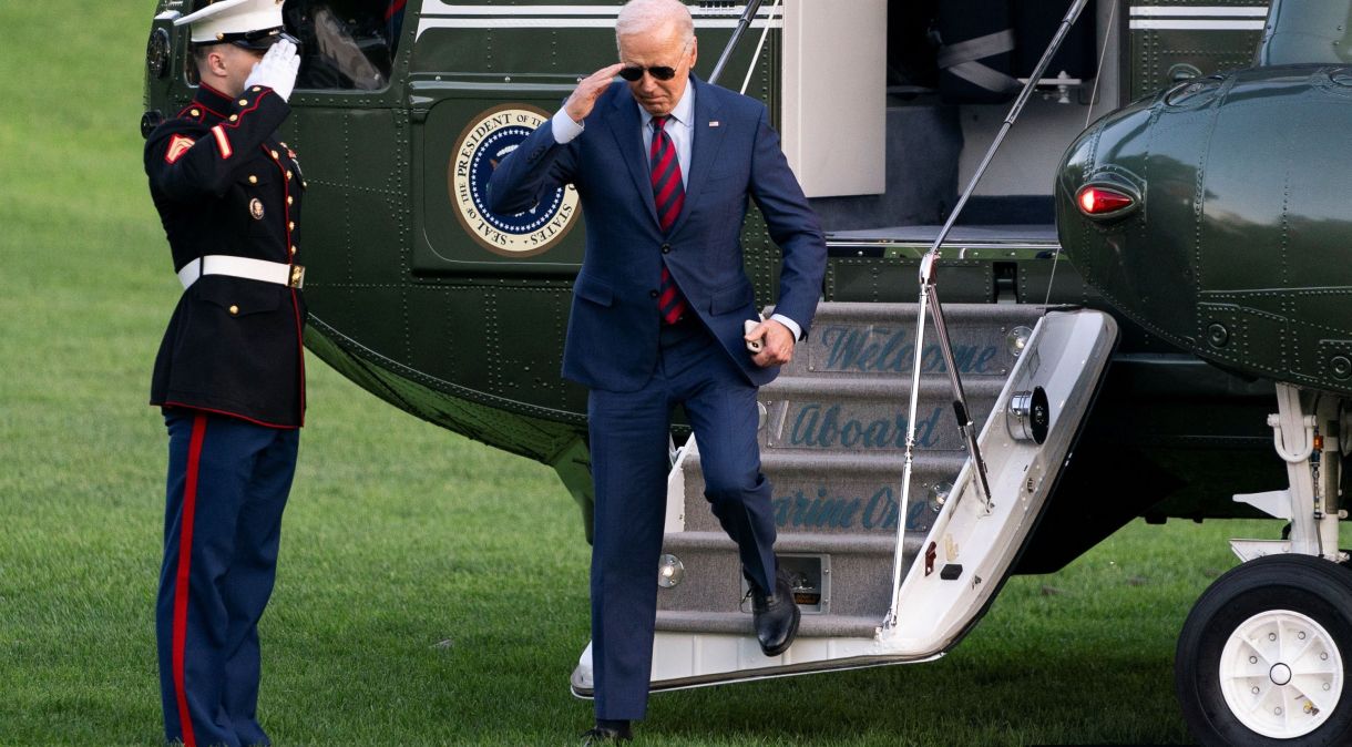 Joe Biden em chegada a Washington