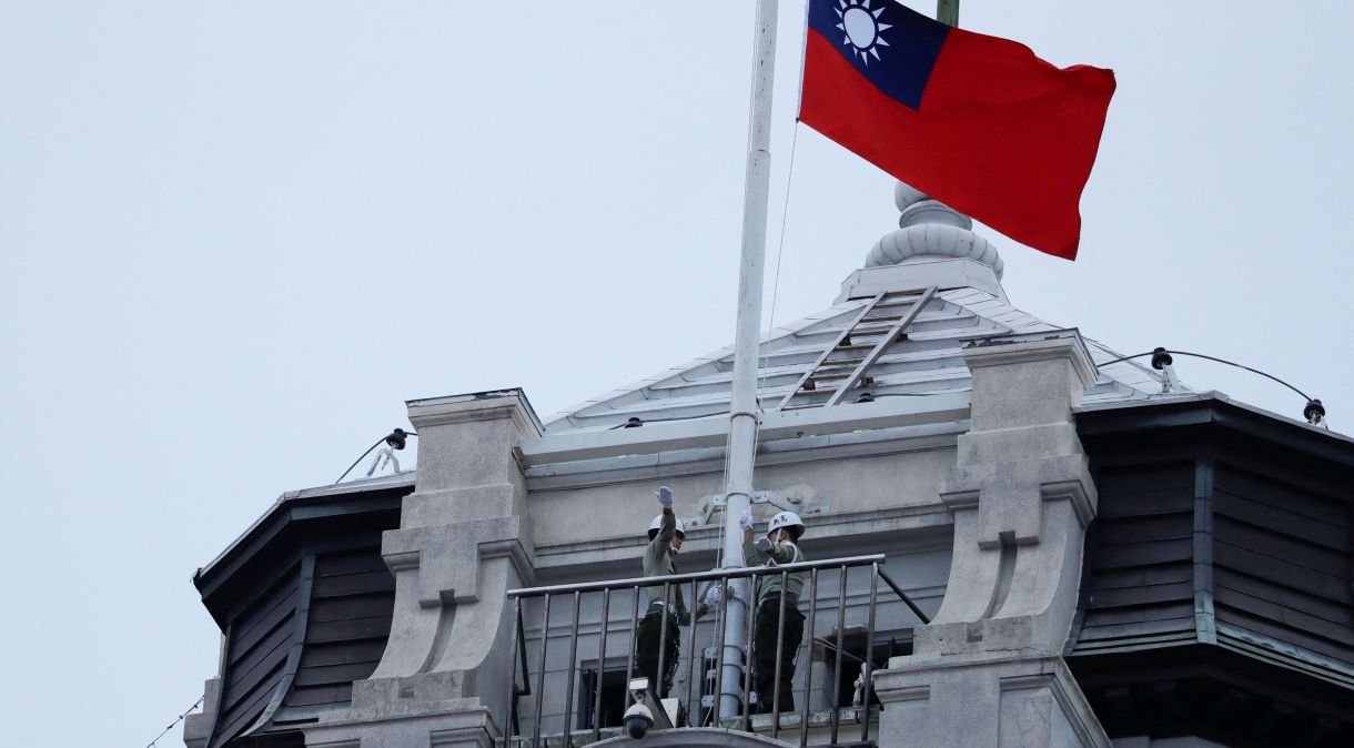 Bandeira de Taiwan em Palácio Presidencial