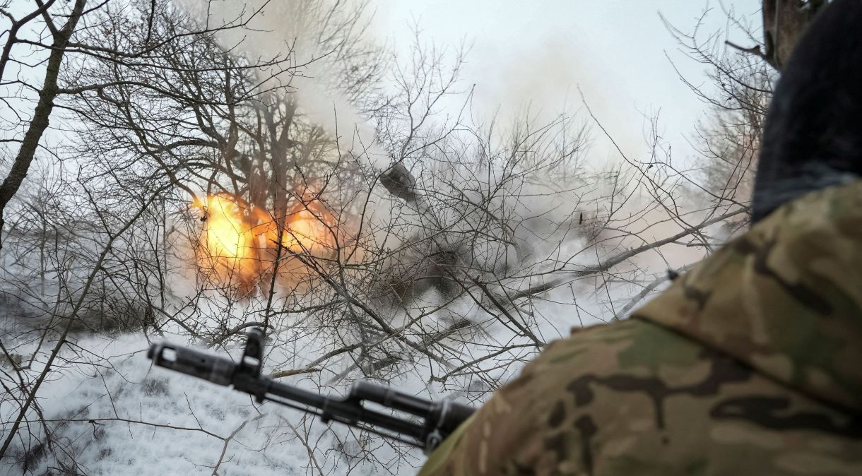 Combates perto de Chasiv Yar, na região de Donetsk